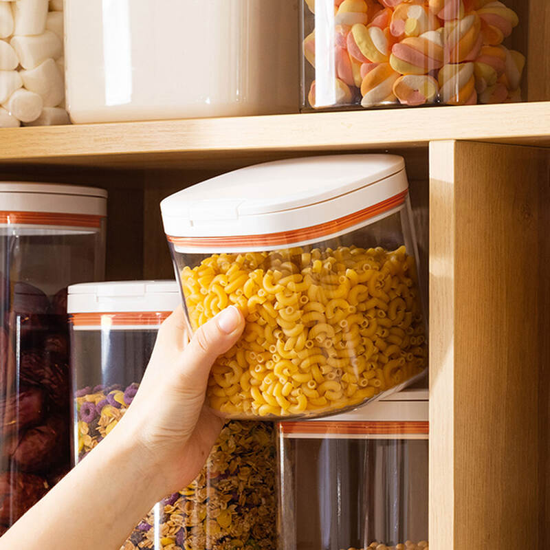 One Touch Canister with a spoon, 3 sizes 2.3L, 1.7L, 1L - White color - HTE904-HTE905-HTE906 image number null